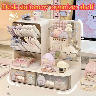 Desk Stationery Organizer Shelf Pen Holder Office Study Desk