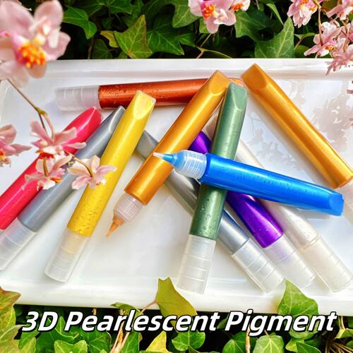 Pearlescent Acrylic Tracing Pen with 3D Metallic Pigments fo