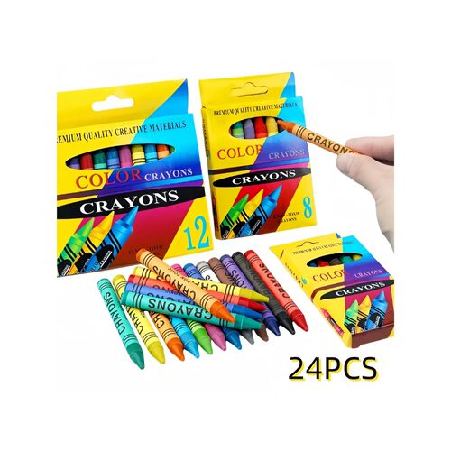 6/8/12/24Pcs Children's Art Painting Colored Crayons, Oil Pa