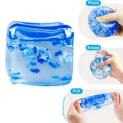 1/6PCS Maltose Ice Cube Sss Ball with Snowflakes Squishy Toy