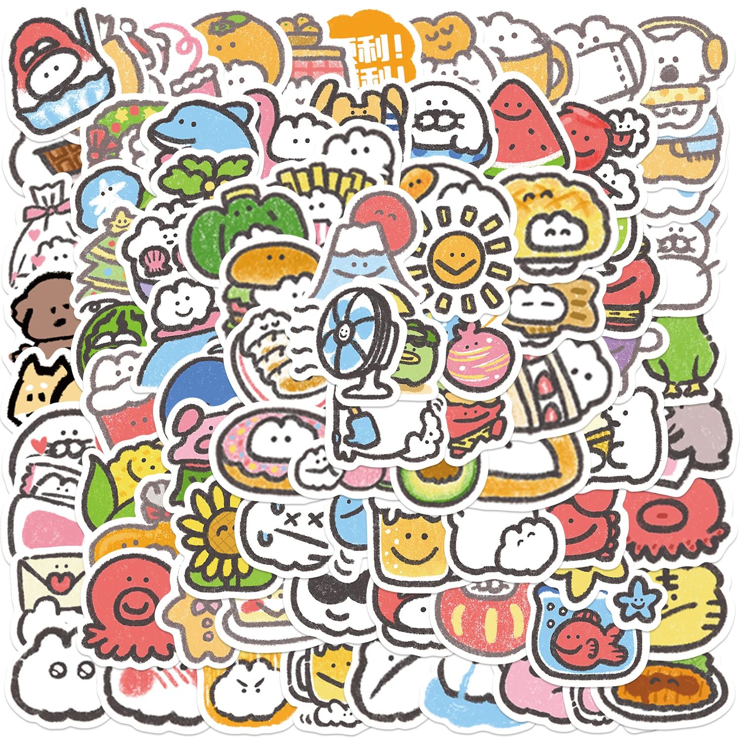 100Pcs Mini MOKMOK Cartoon Cute Sticker For Fridge Luggage L
