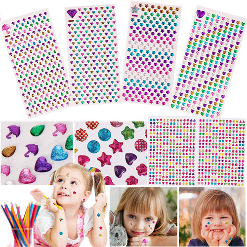 3D Gem Stickers Glitter Sparkle Crystal Sticker Stick on Ear