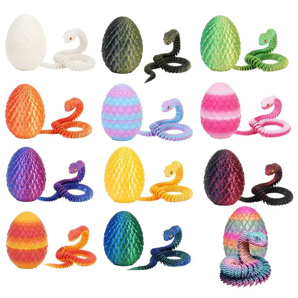 3D Printed Cool Snake Dragon Egg Multi-joint Novel Easter Ho