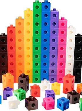 100pcs Mathematics Linking Cubes Interlocking Multilink Coun