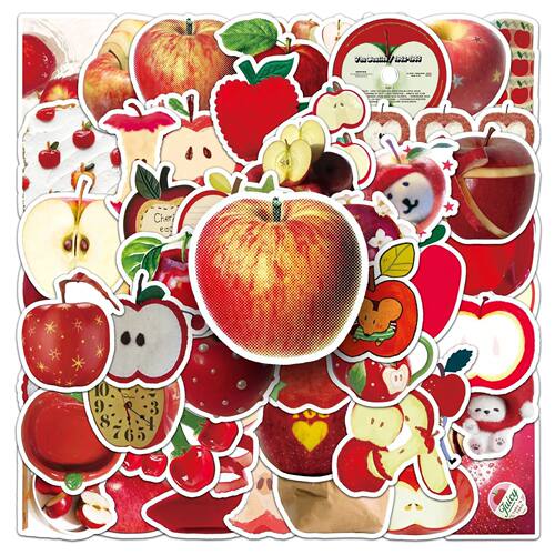 10/30/50PCS Red Apple Cartoon Stickers INS Style Graffiti Fr