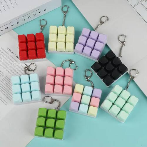 1Pc Fun 9 Keys Mechanical Keyboard Keychain Cute Creative St