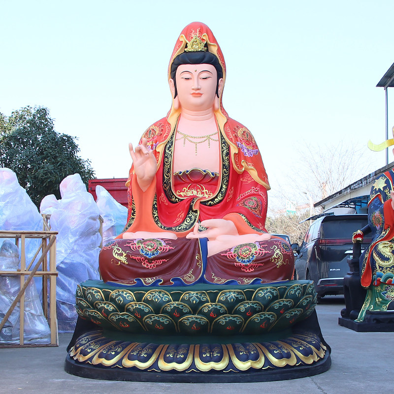 厂家直销观世音菩萨树脂玻璃钢佛像寺庙佛具南海滴水观音娘娘神像
