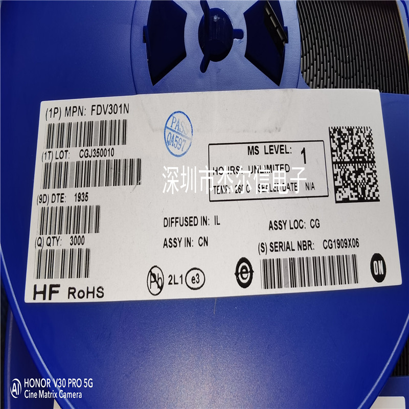 FDV301N FDV301 丝印301 FAIRCHILD SOT23-3 全新进口原装 可直拍