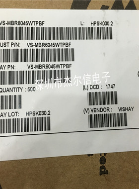 MBR6045WTPBF MBR6045WT VISHAY TO-247 全新进口原装 可直拍出样
