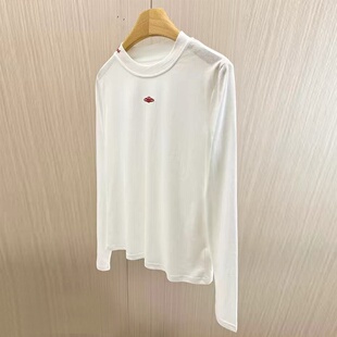 2026春季新款圆领打底衫休闲小众土星刺绣纯棉长袖T恤女上衣