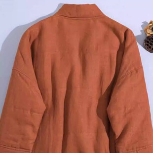 棉服上衣加厚保暖棉衣外套 中式 中国风禅意茶服女秋冬2024新款 大码