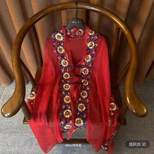 民族风超好看刺绣新款夏季盘扣空调开衫绣花防晒洋气时尚旗袍披肩