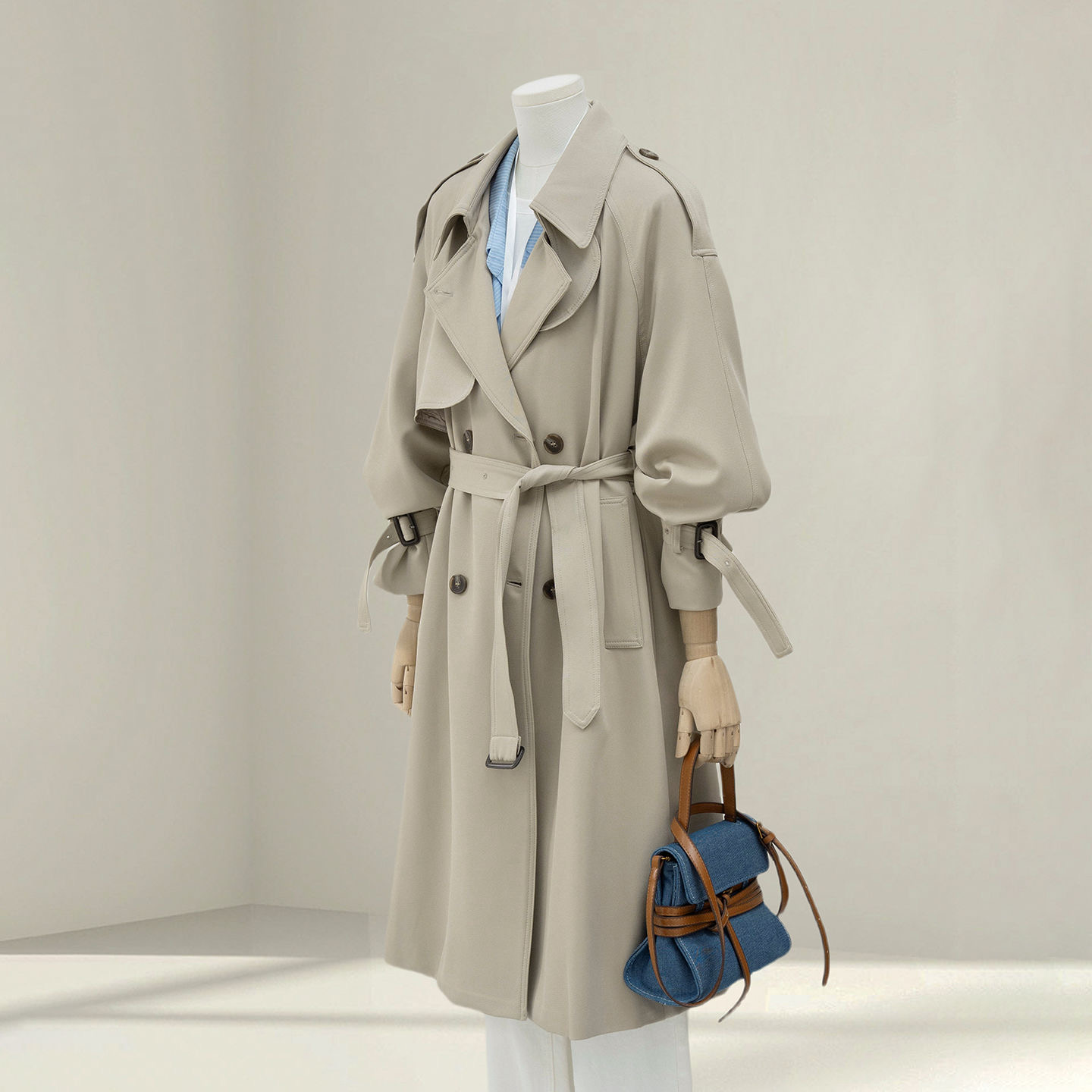 奶杏色风衣外套女中长款2025春秋季新款今年流行老钱风松弛感大衣