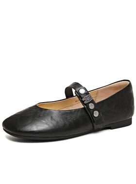 天美意一字带复古玛丽珍皮鞋女鞋2026春新款平底浅口单鞋BL532AQ6