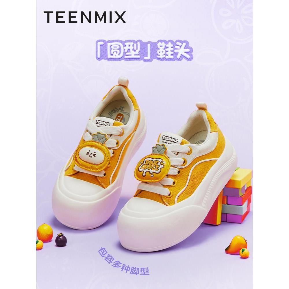 天美意厚底大头鞋女鞋帆布休闲鞋