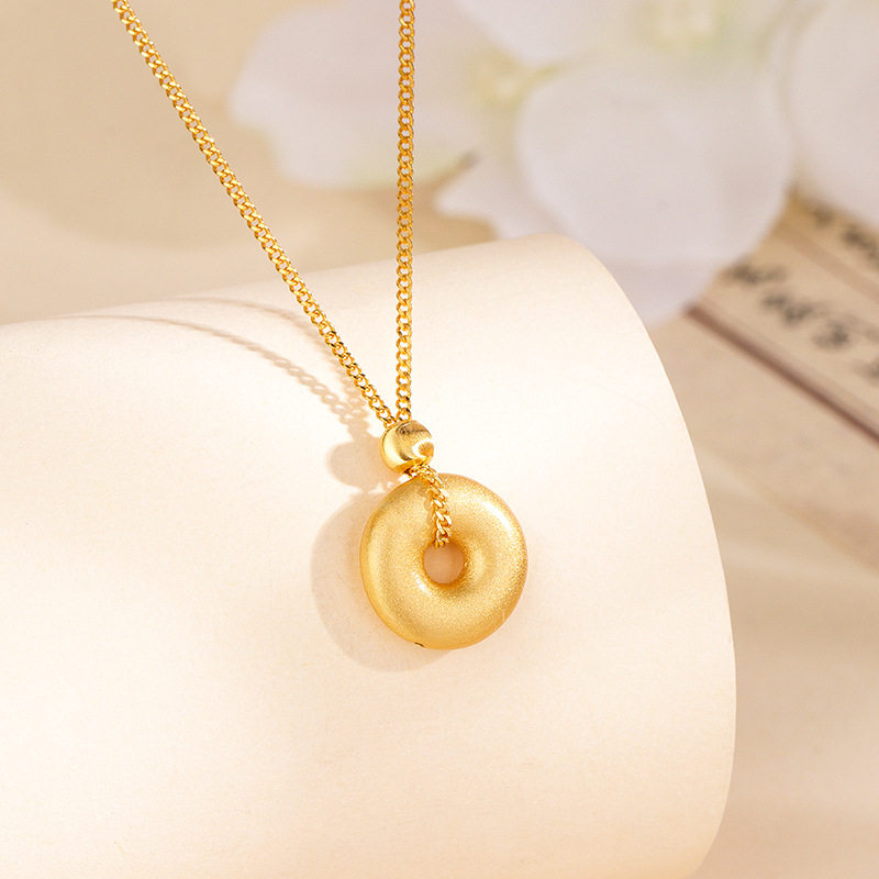 s925纯银平安扣项链女小众设计感