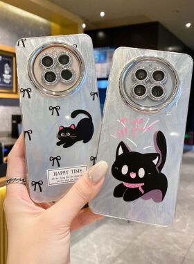 适用OPPO RENO14/A5活力/A3I/A2M/A1PRO/FINDX8/A57/A5X精孔羽纱卡通全包带闪粉镜头防摔硬手机壳保护套批发