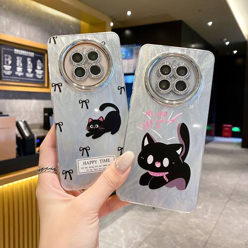 适用OPPO RENO14/A5活力/A3I/A2M/A1PRO/FINDX8/A57/A5X精孔羽纱卡通全包带闪粉镜头防摔硬手机壳保护套批发