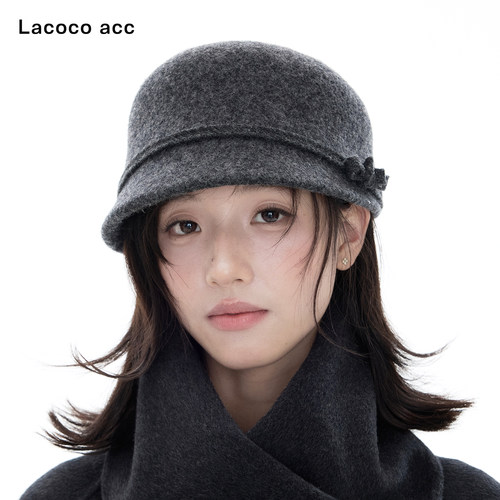 Lacoco100%纯羊毛马术帽女