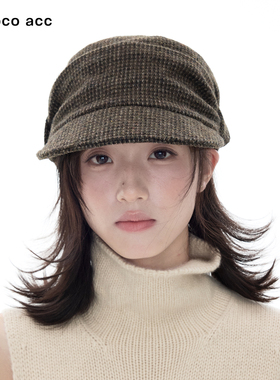 Lacoco日系慵懒风褶皱报童帽女