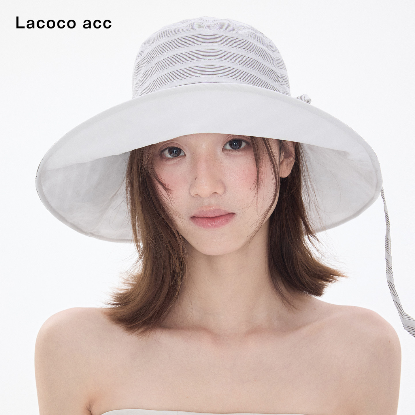 Lacoco 一帽两戴！26新款双面条纹渔夫帽女夏日可折叠度假防晒帽