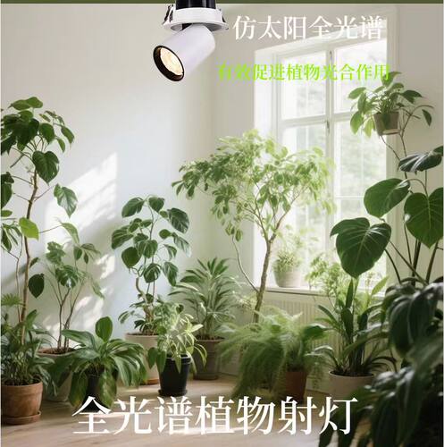 嵌入式植物补光射灯室内景观绿植生长灯客厅家用开孔75植物灯