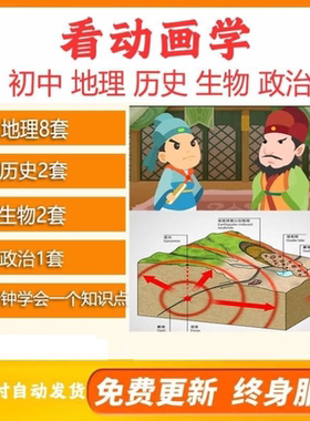 看动画学初中地理历史生物政治