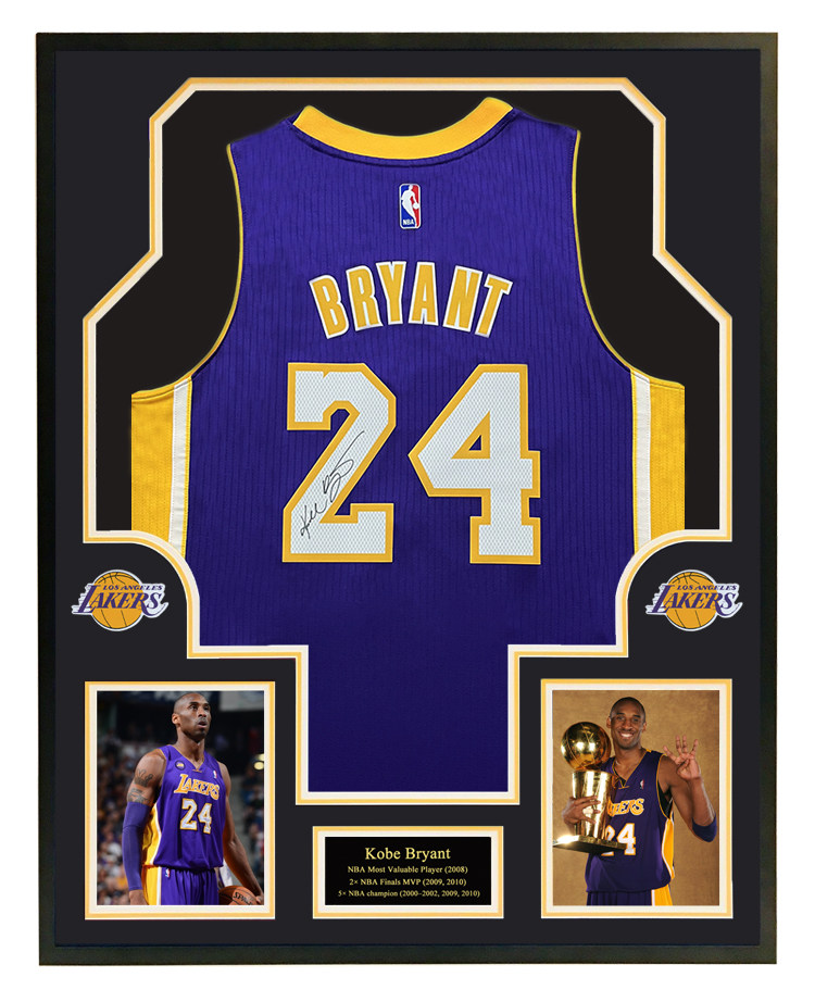 科比亲笔签名球衣 kobe湖人24号 装裱 带证书 珍藏