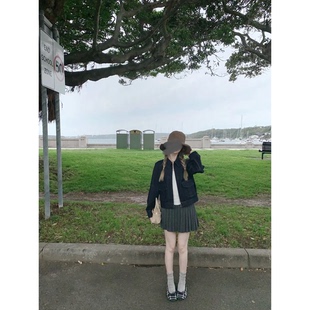 002 蘑糯糯黑色 6038 灰色针织百褶短裙 0322 白色