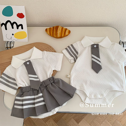 婴儿学院风连体衣服jk百褶裙