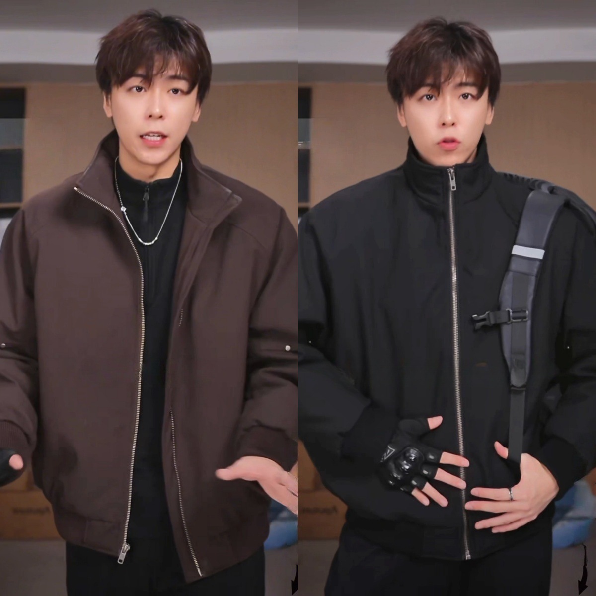 今年流行特惠【高品质】冬季时尚男设计感硬汉风立领棉服外套保暖