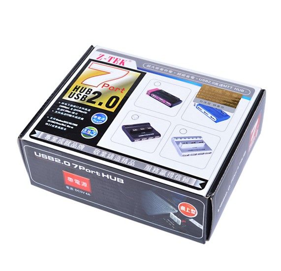 Z-TEK力特 7口USB HUB USB集线器 高速USB7口HUB/带4A电源 ZE341A