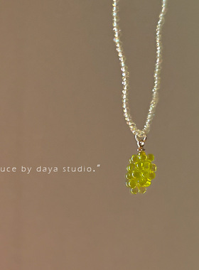 仲夏的葡萄 法式串珠项链复古港风仙气质森系少女感锁骨链