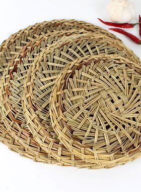 蒸笼垫蒸包子笼屉垫家用食品级圆形蒸馍蒸馒头不沾天然大小席草垫