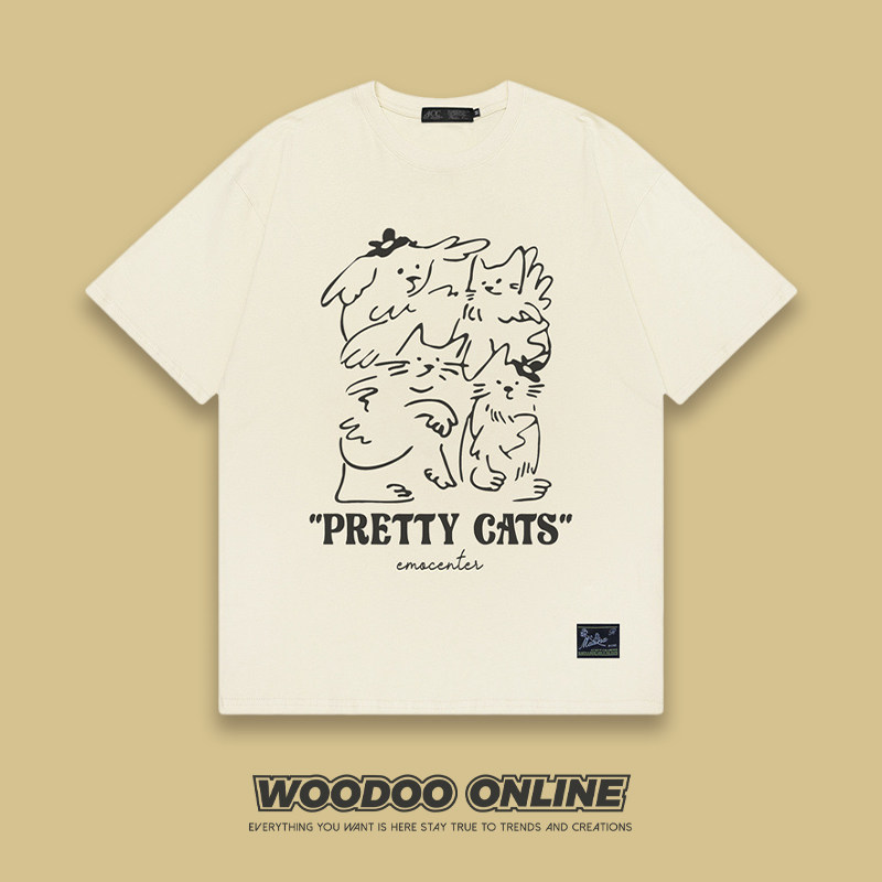 雾岛春颂 woodoo 设计师品牌 日系小清新创意趣味字母 男女t恤