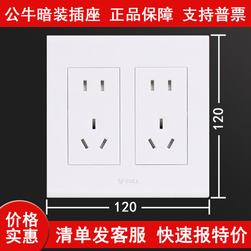 公牛公牛120型十孔暗装大四方