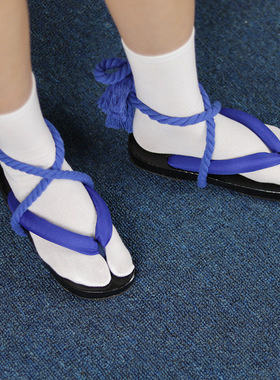 原神cos流浪者散兵木屐蓝色鞋带cosplay鞋子道具日式和风配件用品