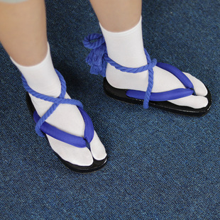 原神cos流浪者散兵木屐蓝色鞋带cosplay鞋子道具日式和风配件用品