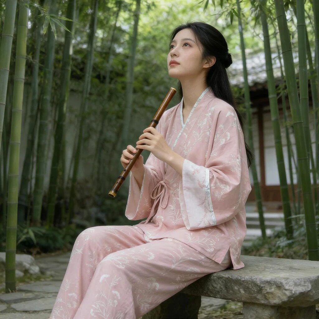 新中式汉服风家居服套装女大袖宽松交领复古国风睡衣春夏新款创意