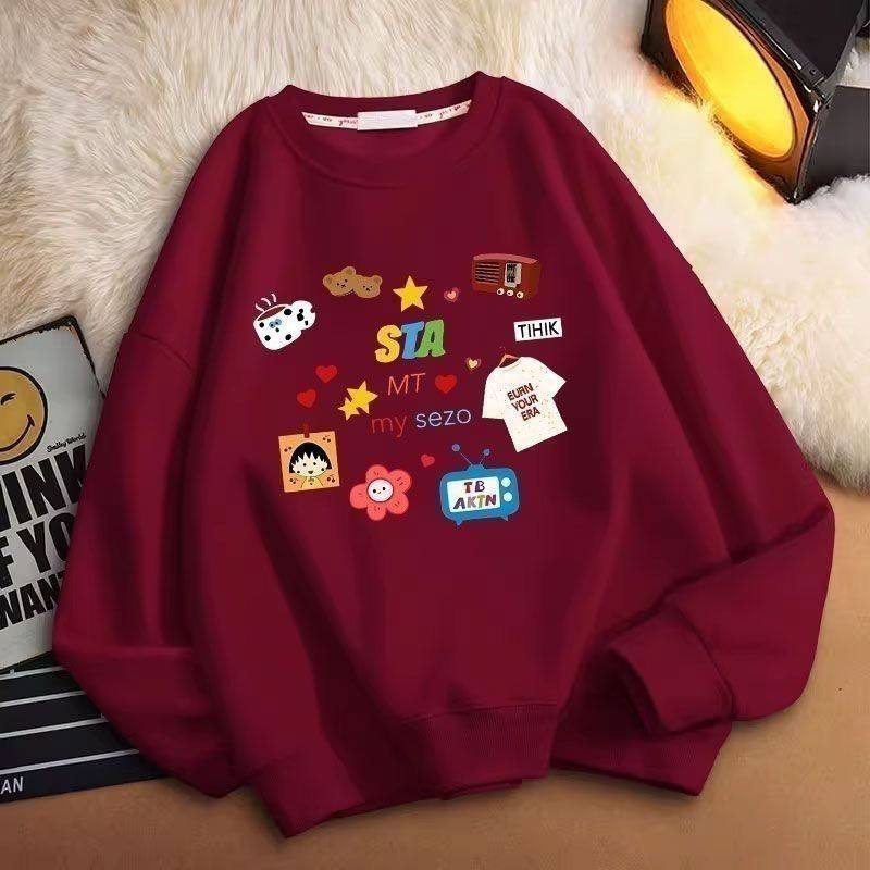 复古涂鸦印花圆领无帽卫衣男女童秋冬潮牌百搭中大童外套童装上衣,童装/婴儿装/亲子装,卫衣/绒衫,淘宝优惠券,粉丝福利购,淘宝优惠卷