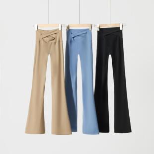 健身休闲舞蹈阔腿裤 锦纶亲肤裸感瑜伽喇叭裤 女高腰提臀显瘦运动裤