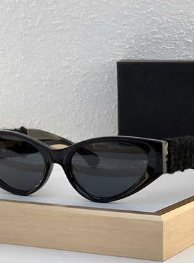 CHER小香太阳镜黑色板材猫眼大脸显瘦网红时尚复古防嗮墨镜女5513