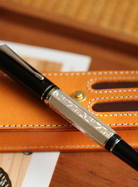 MAJOHN末匠P138钢笔古典 差动活塞吸墨 八面体蚀刻花纹 镀银 经典