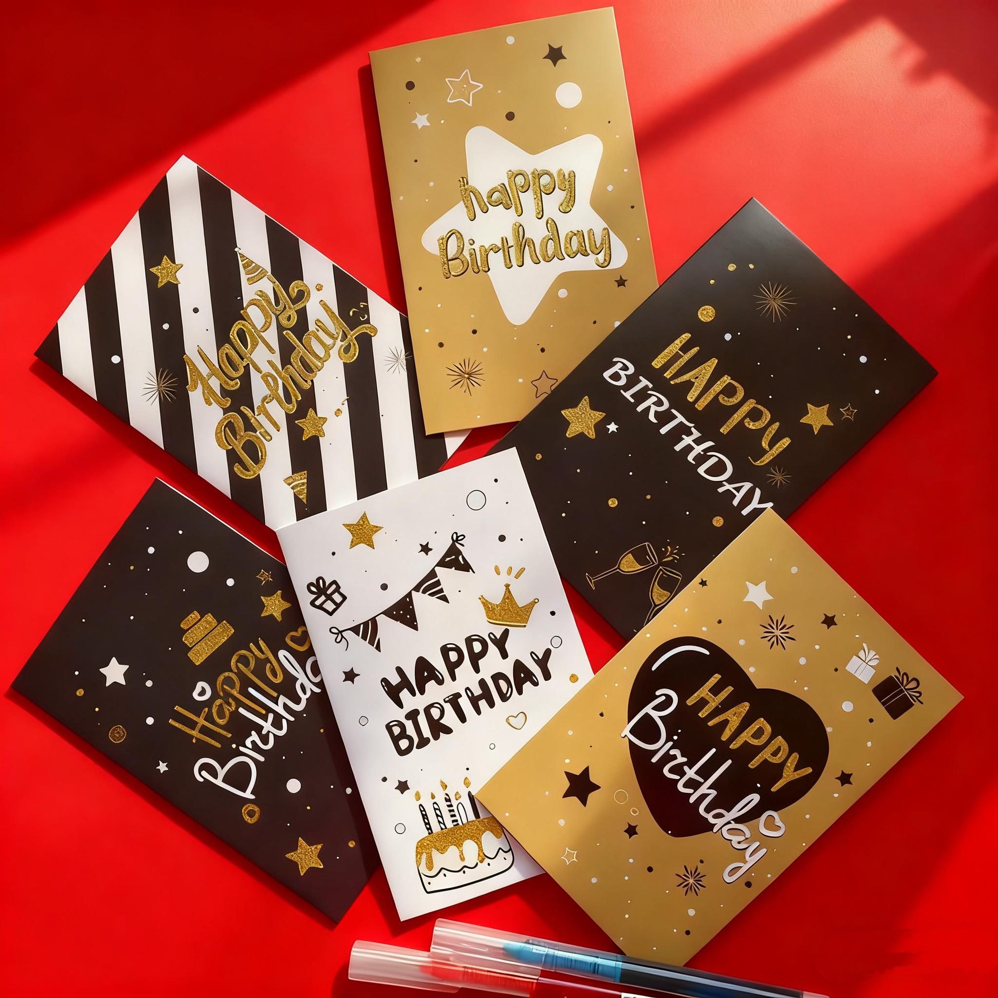 韩国创意简约复古生日祝福贺卡送员工商务礼品祝福感谢手写小卡片