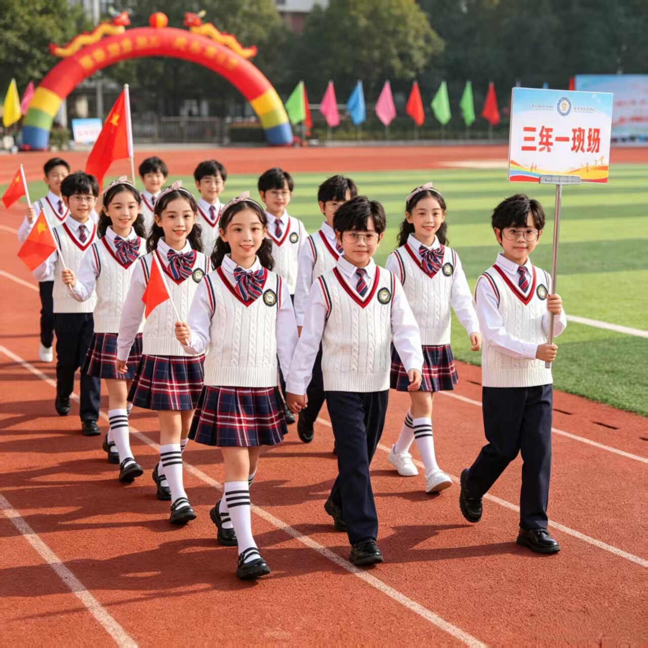 小学生运动会班服英伦风校服