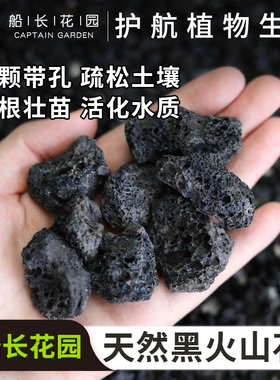 黑色天然火山石颗粒多肉铺面拌土鱼缸过滤专用底砂水族造景火山岩