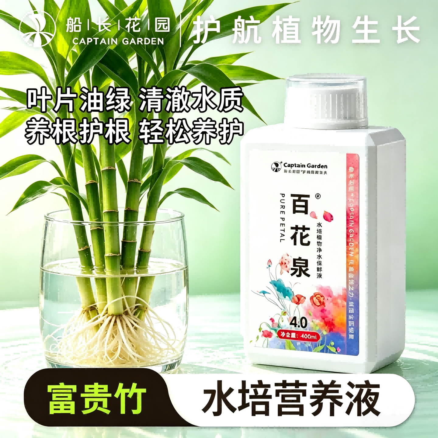 富贵竹专用营养液百花泉鲜花保鲜剂植物净水吊兰铜钱草水培营养液