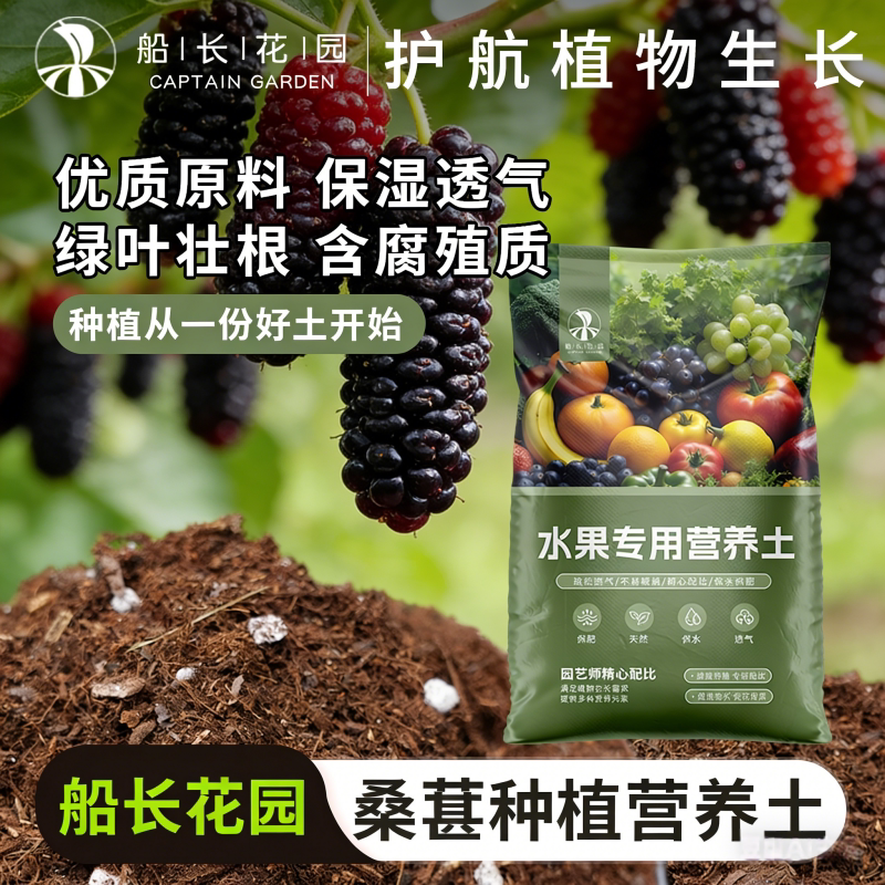 桑葚专用土水果葚树种植室内盆栽透气泥炭土植物通用型养花营养土