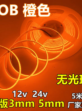 cob橙色窄版小灯带12v24v