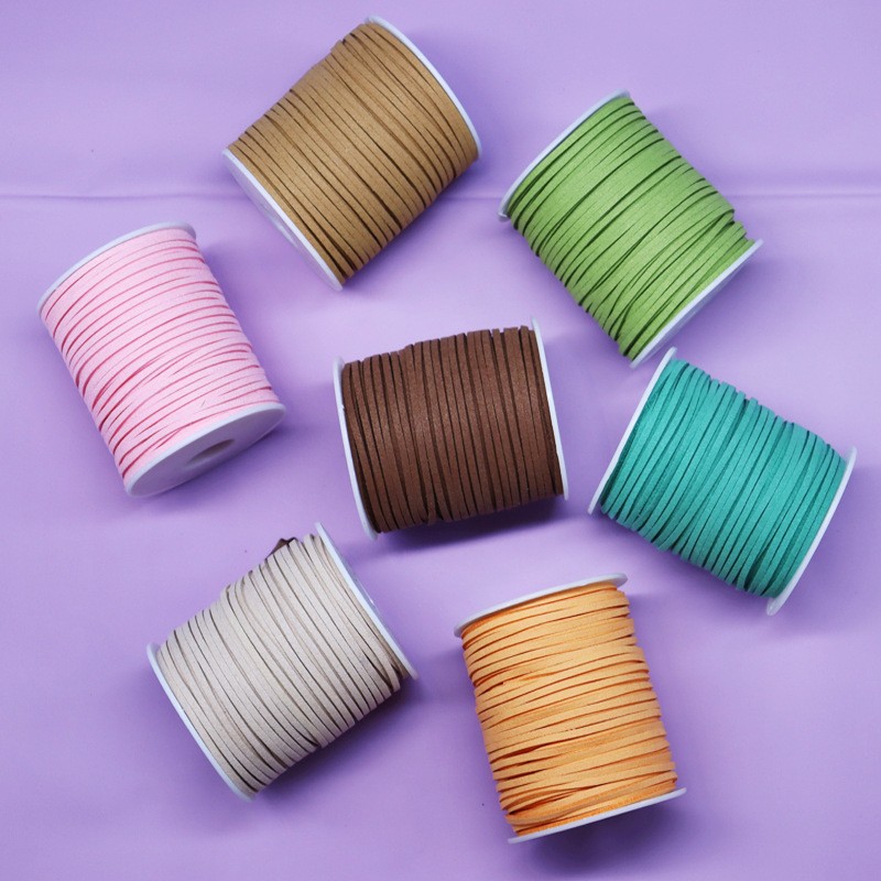 皮绒绳红挂绳牛皮绳子装饰鹿皮绳麂皮绳拉绳绒带diy编绳浅纺织绳